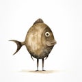 Fish Art By Jon Klassen - Full Body Illustration On White Background