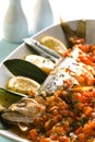 Fish baked with tomato sauce