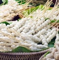 Fish ball on the banana leaf