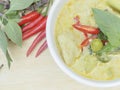 Fish ball green curry , thai local food Royalty Free Stock Photo