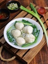 fish ball Soup in bowls delicious