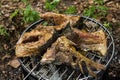 Fish barbecue. Fish on the grill. Royalty Free Stock Photo