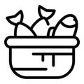 Fish basket icon, outline style Royalty Free Stock Photo