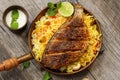 Fish Biryani Indian style fish and rice with spicy masala