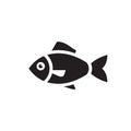 Fish - black icon vector illustration. Sea food concept sign. Royalty Free Stock Photo