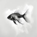 Fish In Black And White: A Minimalist And Realistic Approach Royalty Free Stock Photo