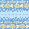 Fish blue background