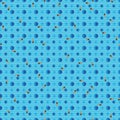 Fish blue dot background seamless pattern