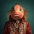 fish in boho bohemian medieval hippie outfit