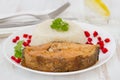 Fish with boiled rice Royalty Free Stock Photo