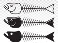 Fish bone or fishbone skeleton flat vector icon for apps and websites