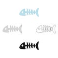 Fish bone icon in cartoon,black style isolated on white background. Cat symbol stock vector illustration. Royalty Free Stock Photo