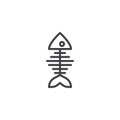 Fish bone outline icon