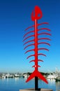 Fish bone public art in San Diego Bay