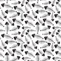 Fish Bone Seamless Pattern Background Vector