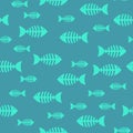 Fish bone, seamless pattern