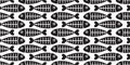 Fish bone seamless pattern vector shark fin salmon isolated wallpaper background backdrop