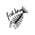 Fish bone, fish skeleton for shirt design, poster, logo.