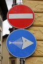 Fish bone traffic sign Royalty Free Stock Photo