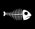 Fish bones isolated. fishy Skeleton on white background Royalty Free Stock Photo