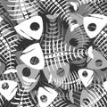 Fish bones seamless pattern. fishy Skeleton background Royalty Free Stock Photo
