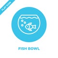 fish bowl icon vector from furnitures collection. Thin line fish bowl outline icon vector  illustration. Linear symbol for use on Royalty Free Stock Photo