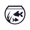 Fish bowl icon vector sign and symbol isolated on white background, Fish bowl logo concept Royalty Free Stock Photo