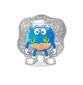 Fish bowl thinking hard vector. cartoon character