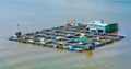 Fish breeding farm in the southern Vietnam on river Royalty Free Stock Photo