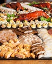 Fish buffet with a large selection