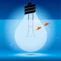 Fish and bulb combination. Royalty Free Stock Photo