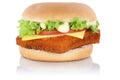 Fish burger fishburger hamburger cheese isolated