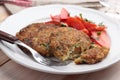 Fish cakes with salad Royalty Free Stock Photo