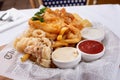 Fish calamari chips