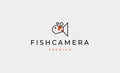 fish Camera Logo Design Vector Illustration