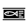 fish canned food glyph icon vector illustration Royalty Free Stock Photo