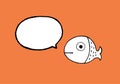 Fish cartoon with empty bubble