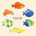 Fish cartoon set