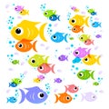Fish Cartoon. Vector Colorful Fish. Royalty Free Stock Photo