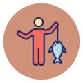 Fish casting, fish catching Vector Icon which can easily edit
