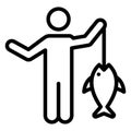 Fish casting, fish catching Vector Icon which can easily edit Royalty Free Stock Photo