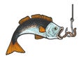 fish catch bait sketch vector illustration Royalty Free Stock Photo