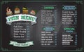 Fish chalk menu board vector template