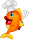 Fish chef cartoon