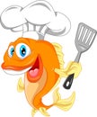 Fish chef cartoon