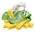 Fish and chips chef Royalty Free Stock Photo