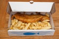 Fish and Chips from an English Fish and Chip Shop Royalty Free Stock Photo