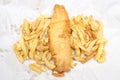 Fish and Chips from an English Fish and Chips shop Royalty Free Stock Photo