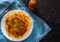 Fish and Chips. Fried fish fillet and potatoes in a white plate Royalty Free Stock Photo