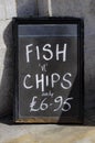 Fish & Chips menu Royalty Free Stock Photo